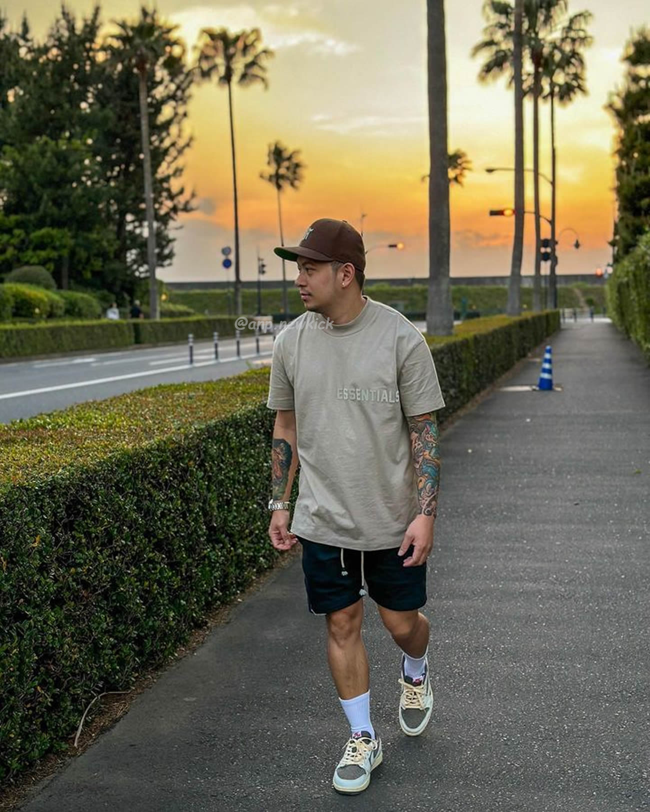 Fear Of God Essentials Fog Logo Letter Short Sleeve T Shirt Plum Purple (15) - www.newkick.vip